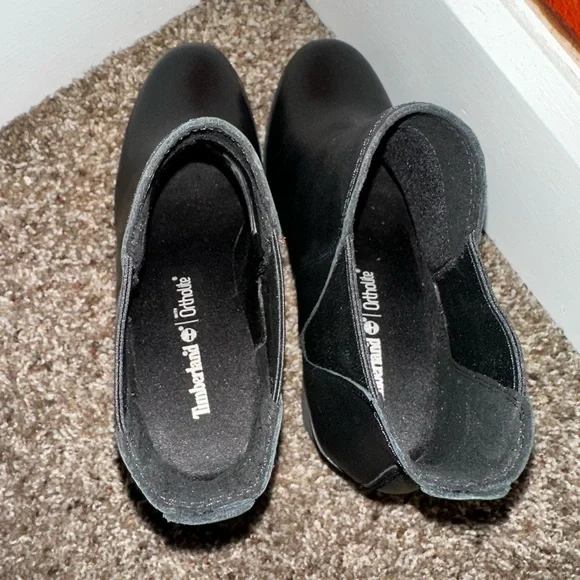 Timberland Black Leather Block Heel Chelsea Ankle Boots - Picture 7 of 8